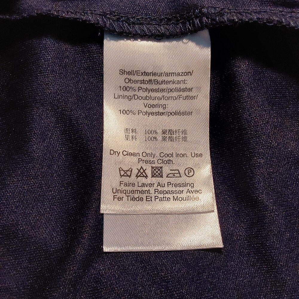 NWT Pleated Chiffon DKNY Dress XL Navy High Neck Wedding Guest/Church/Work - 14W - Picture 11 of 11